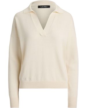 Ralph Lauren Knitted Long-Sleeve Polo Shirt - White