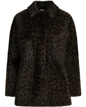 FURLING BY GIANI Leopard Pockets Coat - Black