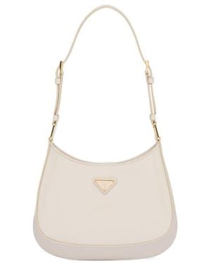 Prada Cleo Triangle-Logo Handbag - White