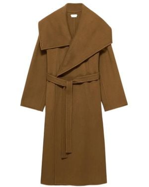 JW Anderson Jw Anderson Longline Wrap Front Coat - Natural