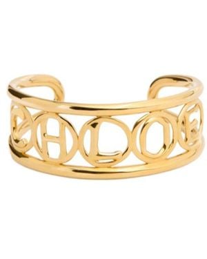 Chloé Script Logo Cuff Bracelet - Metallic