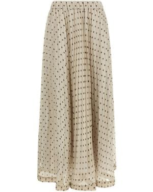 P.A.R.O.S.H. Pallina Polka-Dot Maxi Skirt - Natural