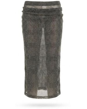 Jean Paul Gaultier Houndstooth Strapless Mini Dress - Grey