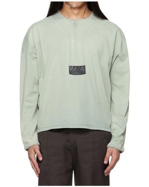 Kiko Kostadinov Sargo Long-Sleeve Henley T-Shirt - Grey
