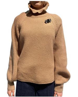Max Mara High-Neck Long-Sleeved Knitwear - Natural