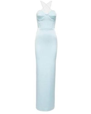 Alex Perry Conley Satin Crêpe Maxi Dress - Blue
