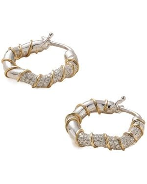 Yvonne Léon 18-Karat And Diamond Hoop Earrings - Metallic
