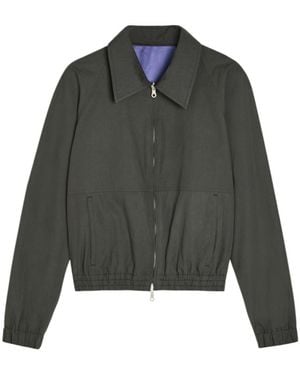Dries Van Noten Vinnys Reversible Colour-Blocked Cotton-Blend Jacket - Green