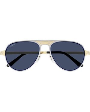 Cartier Pilot Frame Sunglasses - Blue