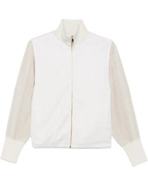Fabiana Filippi Stand-Collar Zip-Up Casual Jacket - White