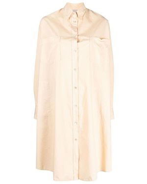 forte_forte Long-Sleeve Shirt Dress - Natural