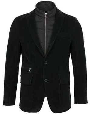 KARL LAGERFELD Single-Breasted Zipper Suit Jacket - Black