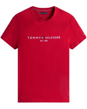 Tommy Hilfiger Logo Short Sleeve T-Shirt - Red
