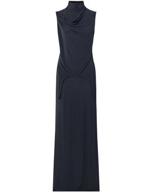 Jean Paul Gaultier Draped Stretch-Jersey Maxi Dress - Blue