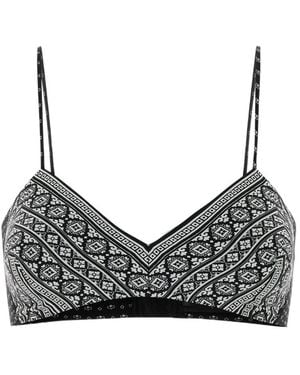 Ermanno Scervino Fantasia Printed Bra Top - Grey