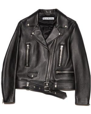 Acne Studios Leather Biker Jacket - Black