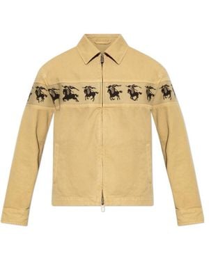 Burberry Ekd Motif Zipped Tanners Jacket - Metallic