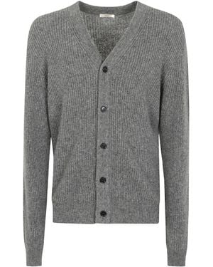 Nuur Ribbed-Knit Wool Cardigan - Grey