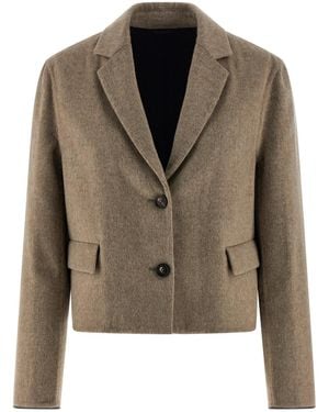 Brunello Cucinelli 'Crop' Blazer - Green