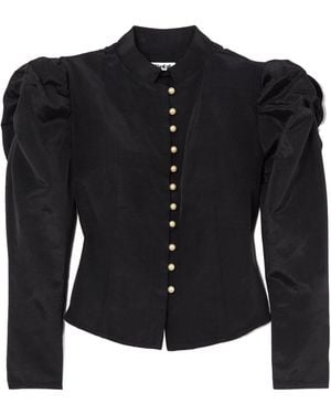 BATSHEVA Stand-Collar Fitted Top - Black