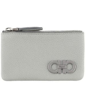 Ferragamo Zipper Coin Purse - Grey