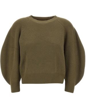 Kaos Balloon-Sleeve Knitted Sweater - Green