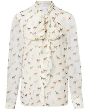 Gabriela Hearst Tie-Neck Silk Blouse - White
