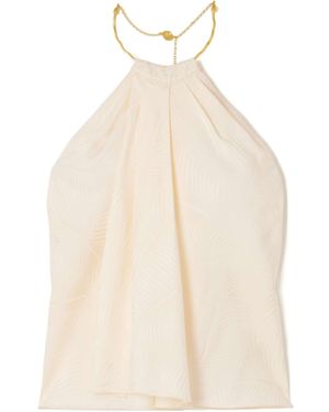 Johanna Ortiz Jacquard Halterneck Top - Natural