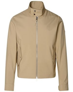 Moncler High Neck Zip-Up Jacket - Natural