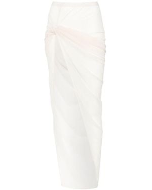 Rick Owens Twist Edfu Asymmetric Skirt - White