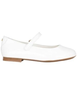 Dolce & Gabbana Patent Leather Ballet Flats - White