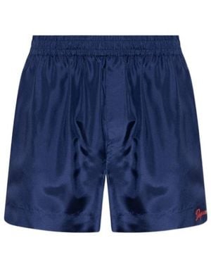 DSquared² Logo Silk Shorts - Blue