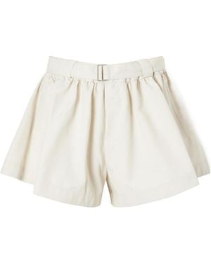 Sea Pleated Woven Shorts - White