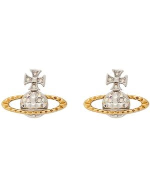 Vivienne Westwood Color-Blocked Saturn Earrings - White