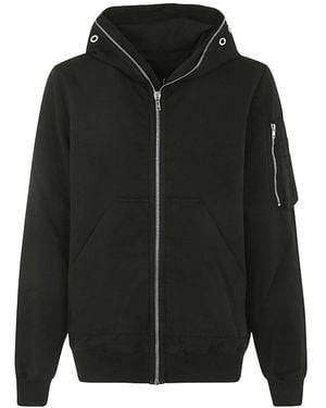 Rick Owens Zip-Up Hooded Jacket - Black