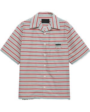 Prada Striped Short Sleeved Bowling Shirt - Multicolor