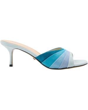Mach & Mach Colorblock Heeled Mules - Blue