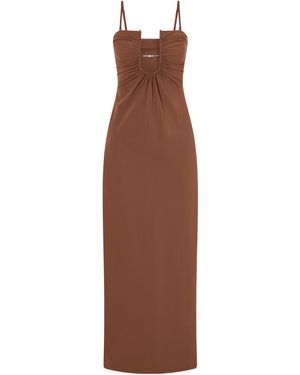 Christopher Esber Pleated Dress - Brown