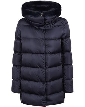 Herno Hooded Quilted Down Coat - Blue
