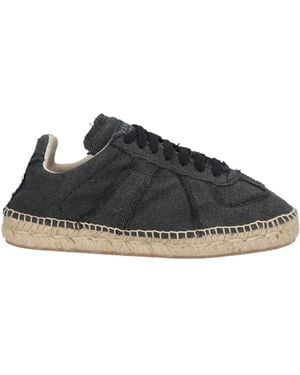 Maison Margiela Solid Color Canvas Platform Shoes - Black