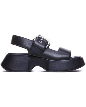 Vic Matié Chunky Buckle Platform Sandals - Blue