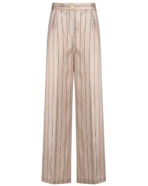Liu Jo Striped Trousers - Natural
