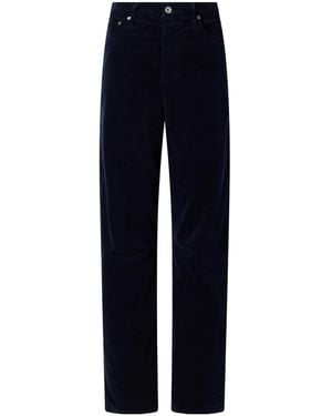 Citizens of Humanity Long Cotton-Corduroy Mid-Rise Barrel-Leg Trousers - Blue