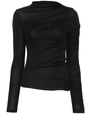 Pinko Ruched Asymmetric Top - Black