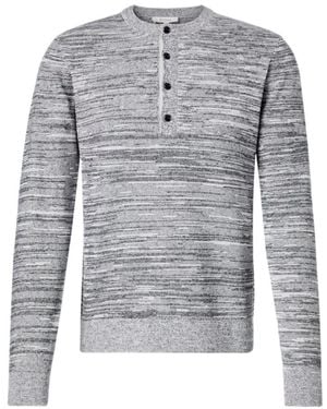 JW Anderson Cotton And Linen-Blend Henley Shirt - Grey