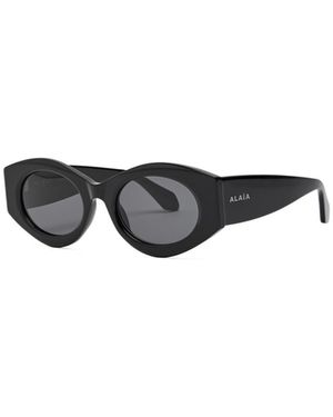 Alaïa Oval-Frame Sunglasses - White