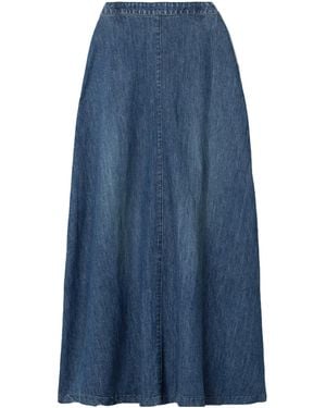 Nili Lotan Astrid Denim Maxi Skirt - Blue