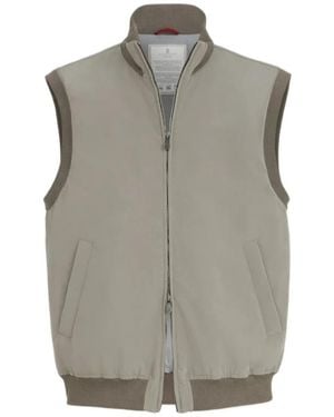 Brunello Cucinelli Bonded Nylon Vest With Thermore Padding - Grey