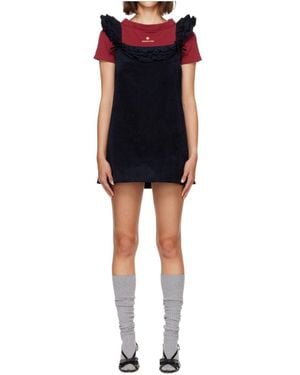 ShuShu/Tong Ruffled Lace-Trim Mini Dress - Black