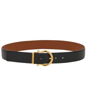 Ferragamo Reversible And Adjustable Gancini Belt - White
